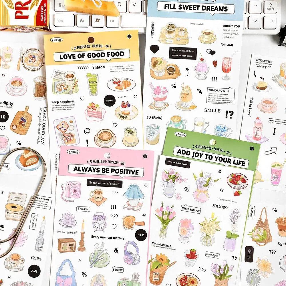 Travel Diary Luggage Food Washi Stickers