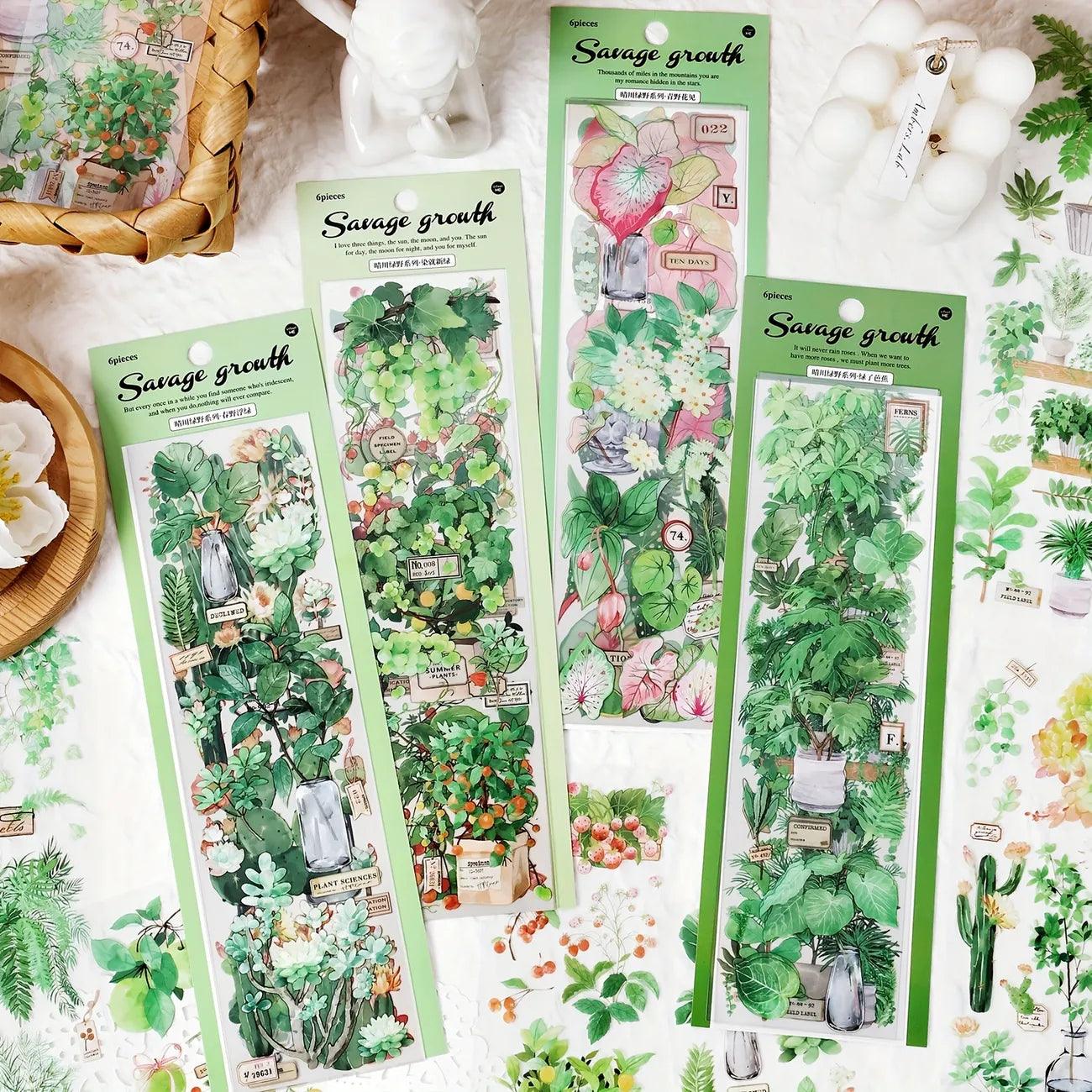 Vintage Nature Sticker Strips Set