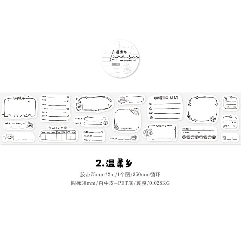 Minimalist Line Series Art Washitape - Journal Carnival