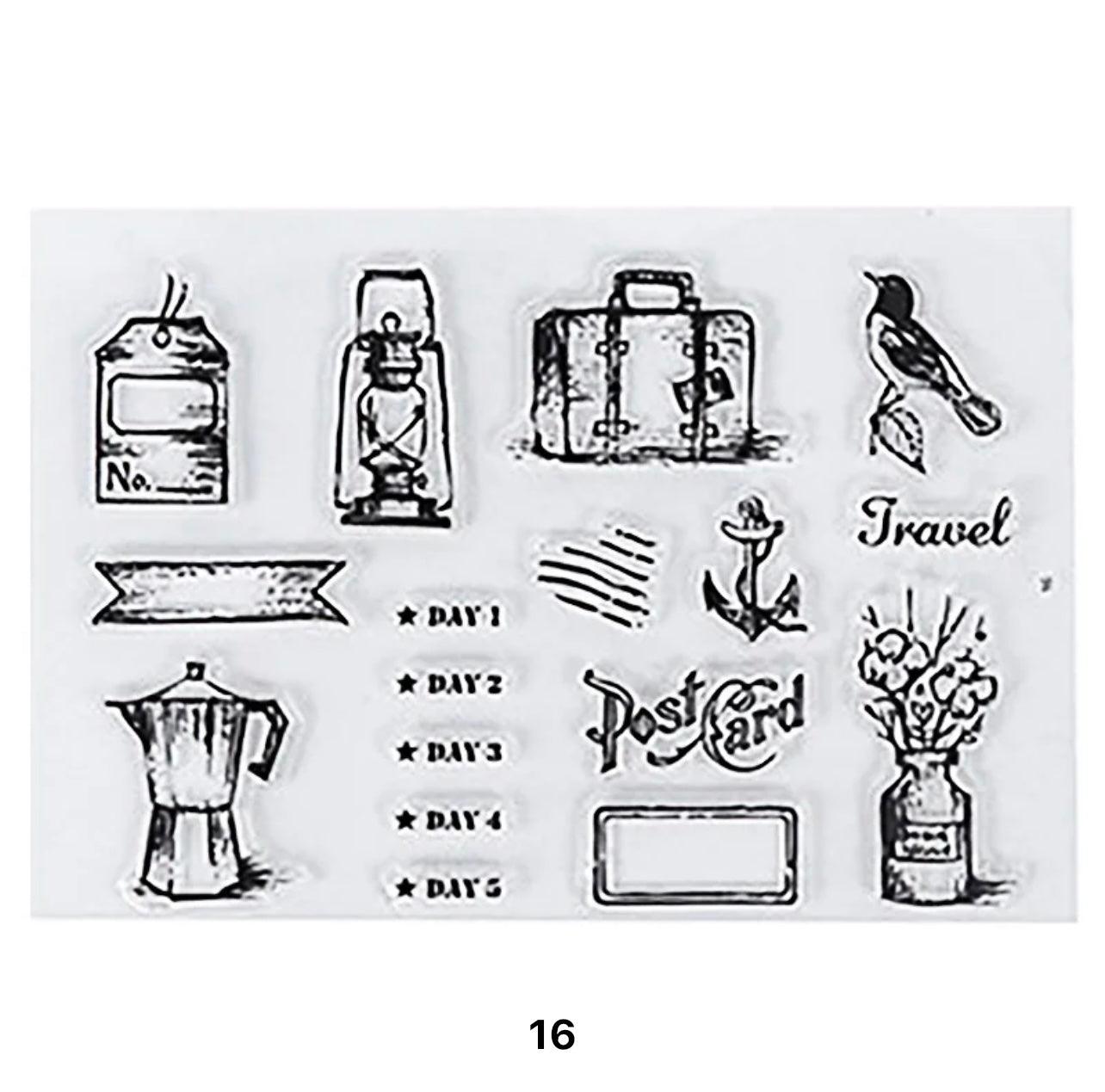 Clear Silicone Stamp - Journal Carnival