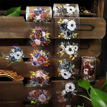 Midnight Garden Series Flower Bronzing die cut PET Tape