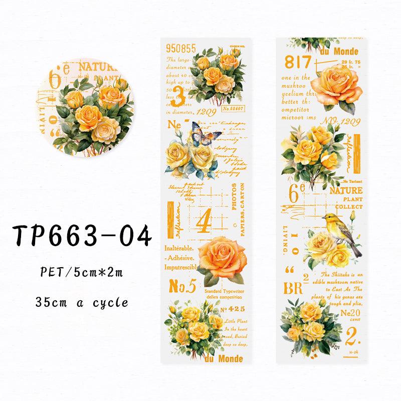 Flower wind letter series Pet tape