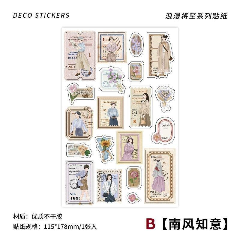 Romantic Arrival Series Characters Sticker - Journal Carnival