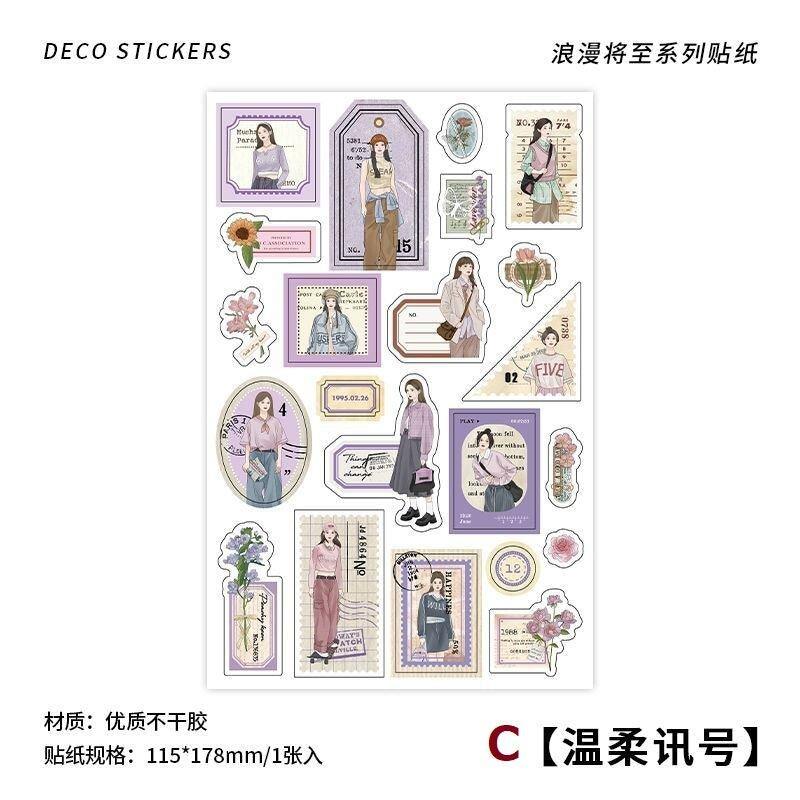 Romantic Arrival Series Characters Sticker - Journal Carnival