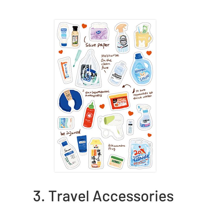 Travel Diary Luggage Food Washi Stickers - Journal Carnival