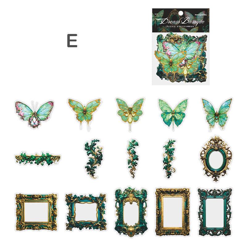 Dream Baroque Butterfly Series Stickers - Journal Carnival