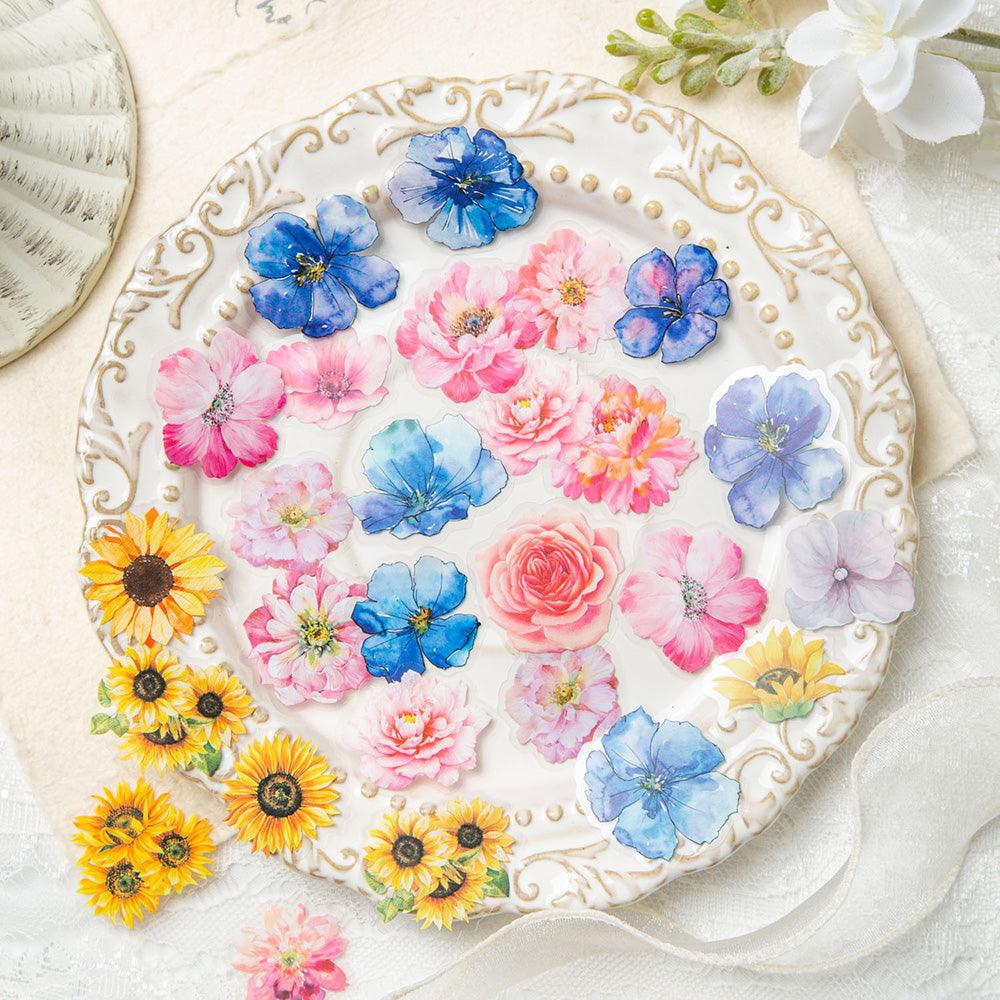 Watercolor Flower Stickers - Journal Carnival