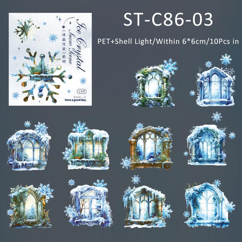 Ice Courtyard snow series sticker - Journal Carnival