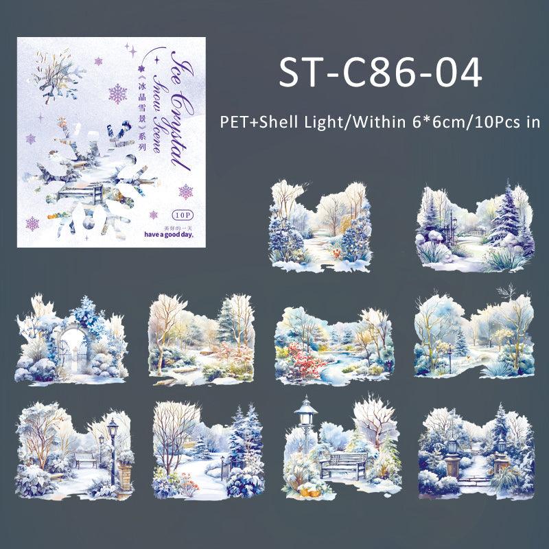 Ice Courtyard snow series sticker - Journal Carnival