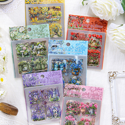 Flower Garden Series PET Sticker Sheets