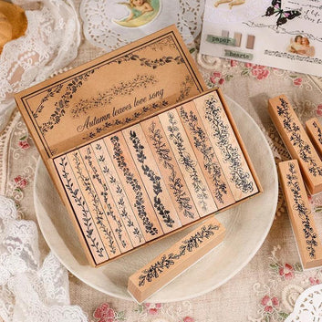 Vintage wood seal stamp set