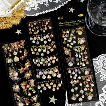 Starlight Party Series Vintage Laser Gold Pet sticker sheets