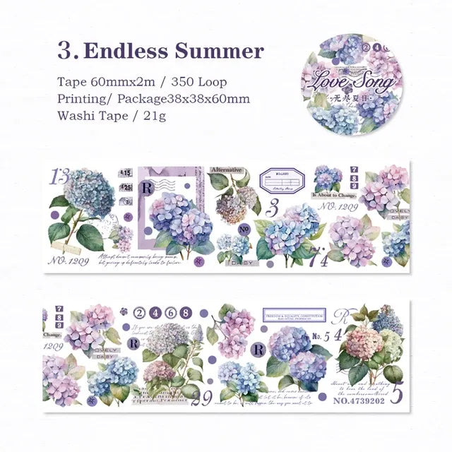 Endless Summer Love series washi tape - Journal Carnival