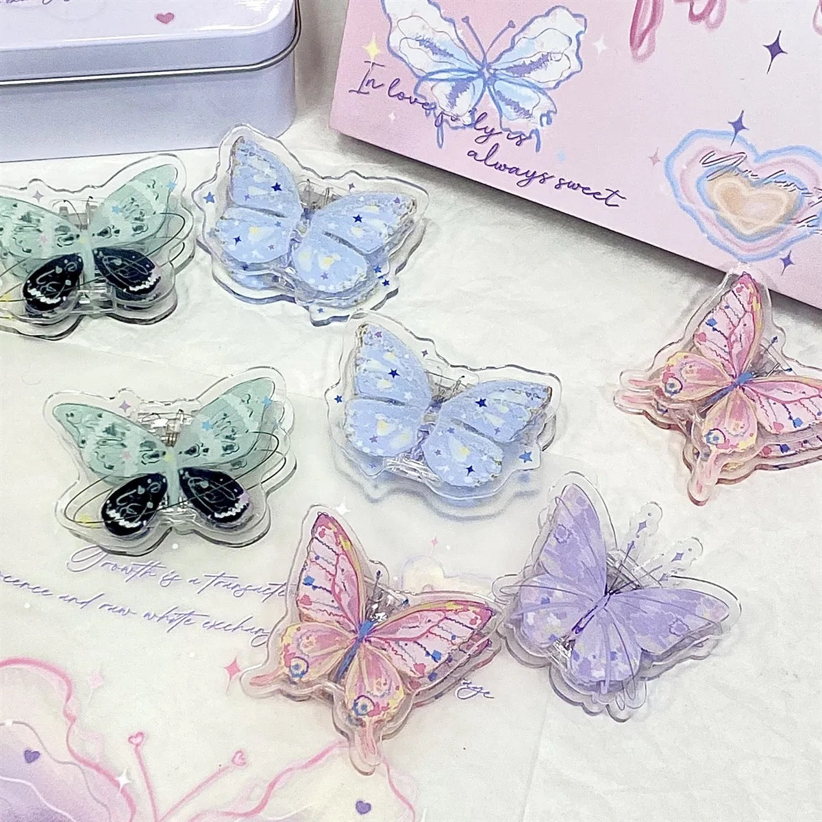 Acrylic butterfly clips - Journal Carnival