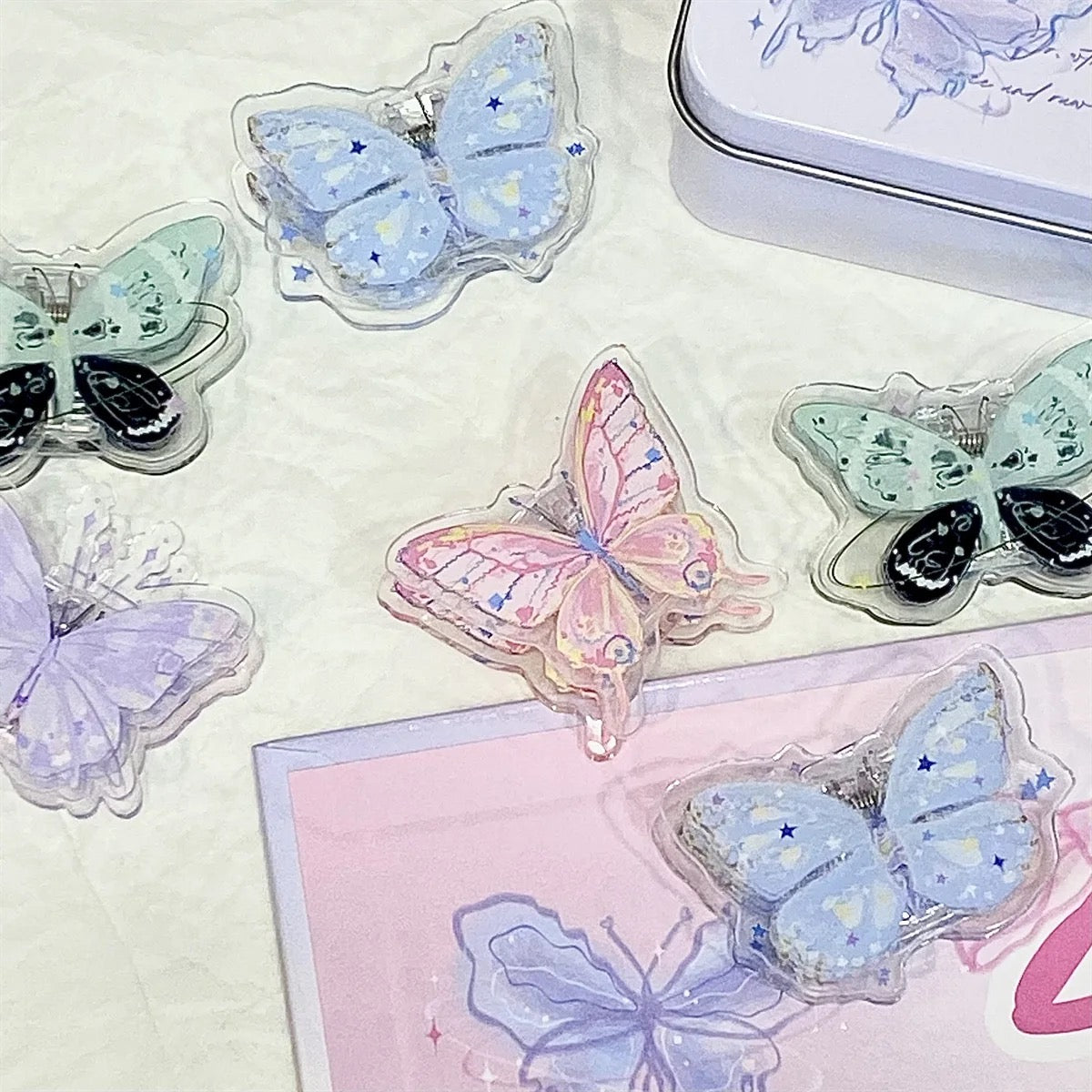 Acrylic butterfly clips - Journal Carnival