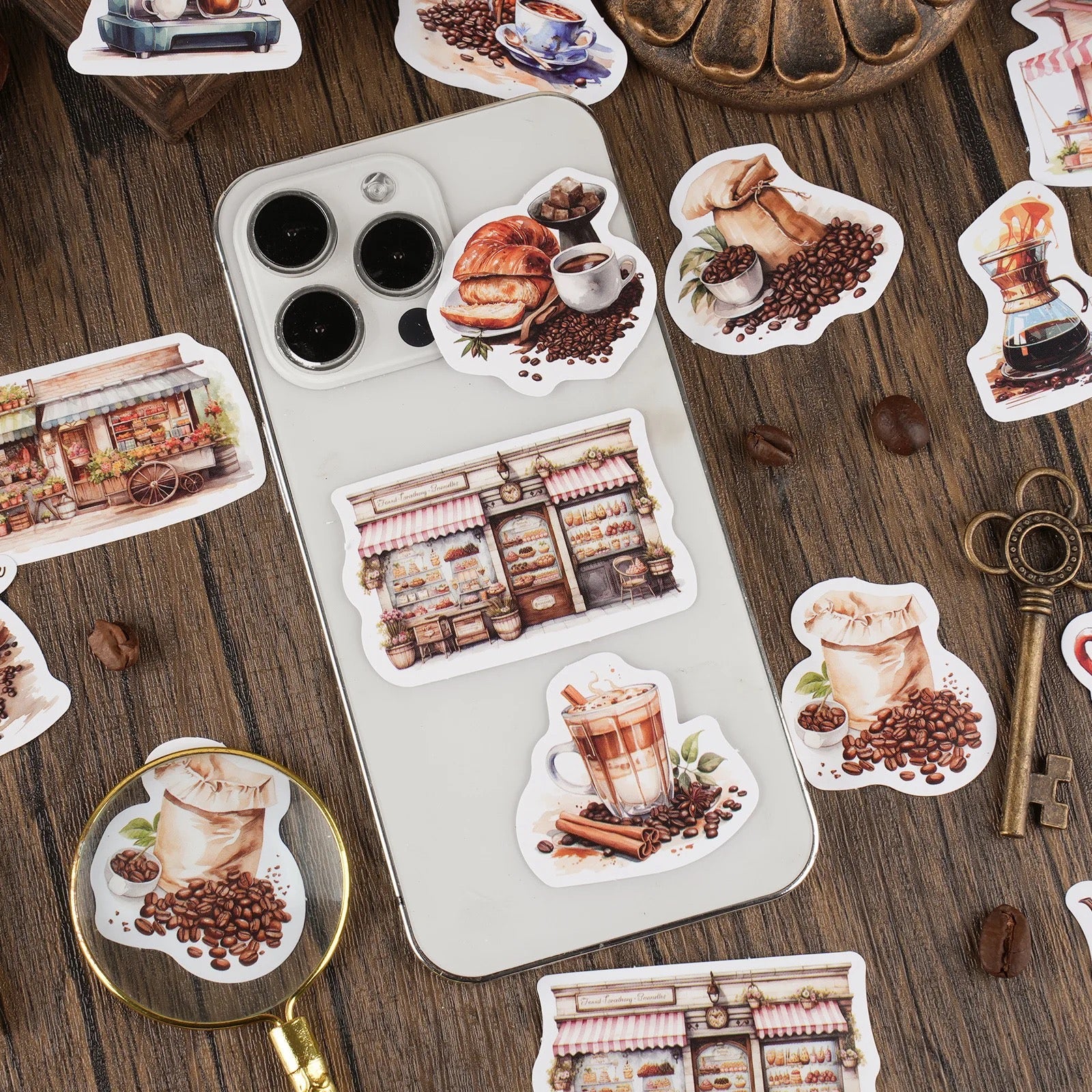 Peninsula Cafe coffee theme Sticker box - Journal Carnival