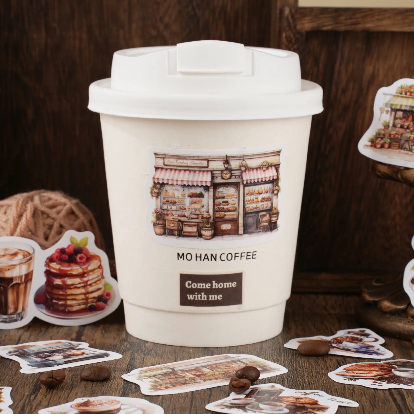 Peninsula Cafe coffee theme Sticker box - Journal Carnival