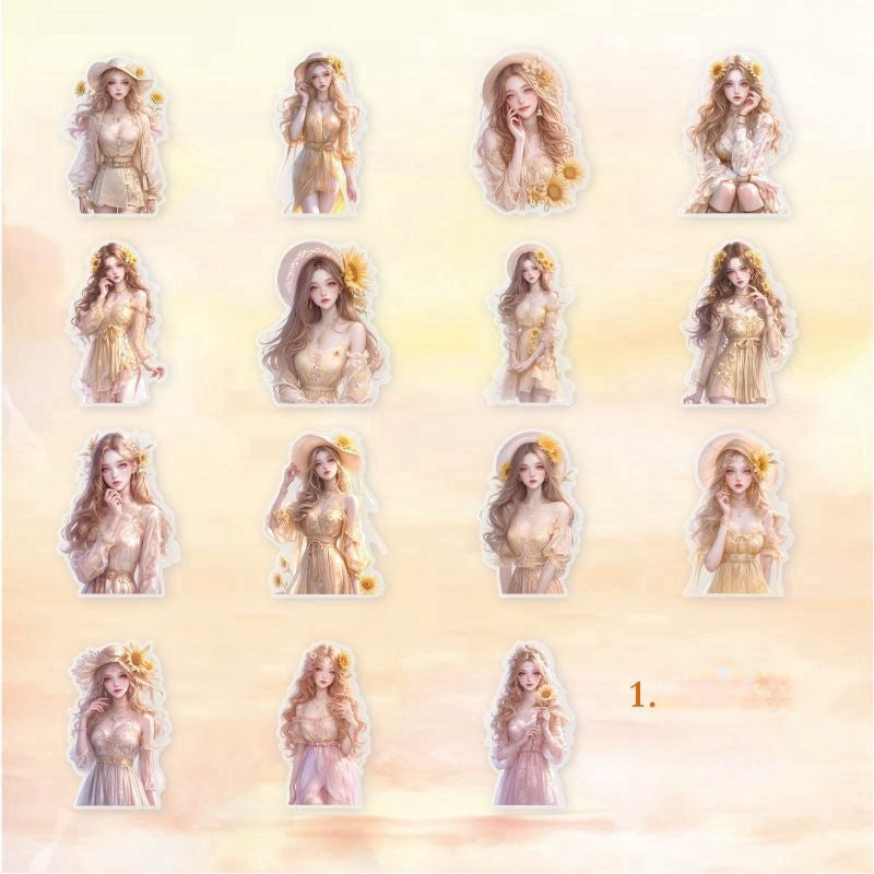 Dreamy Girl Series Character Stickers - Journal Carnival