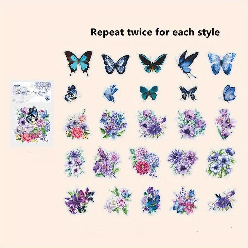 Butterfly loves Flower Series Pet Sticker - Journal Carnival