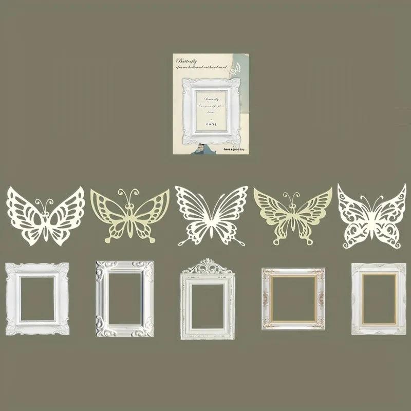 Retro butterfly photo frame papers - Journal Carnival