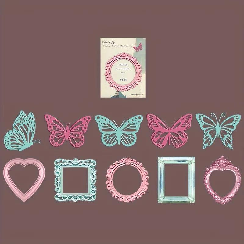 Retro butterfly photo frame papers - Journal Carnival