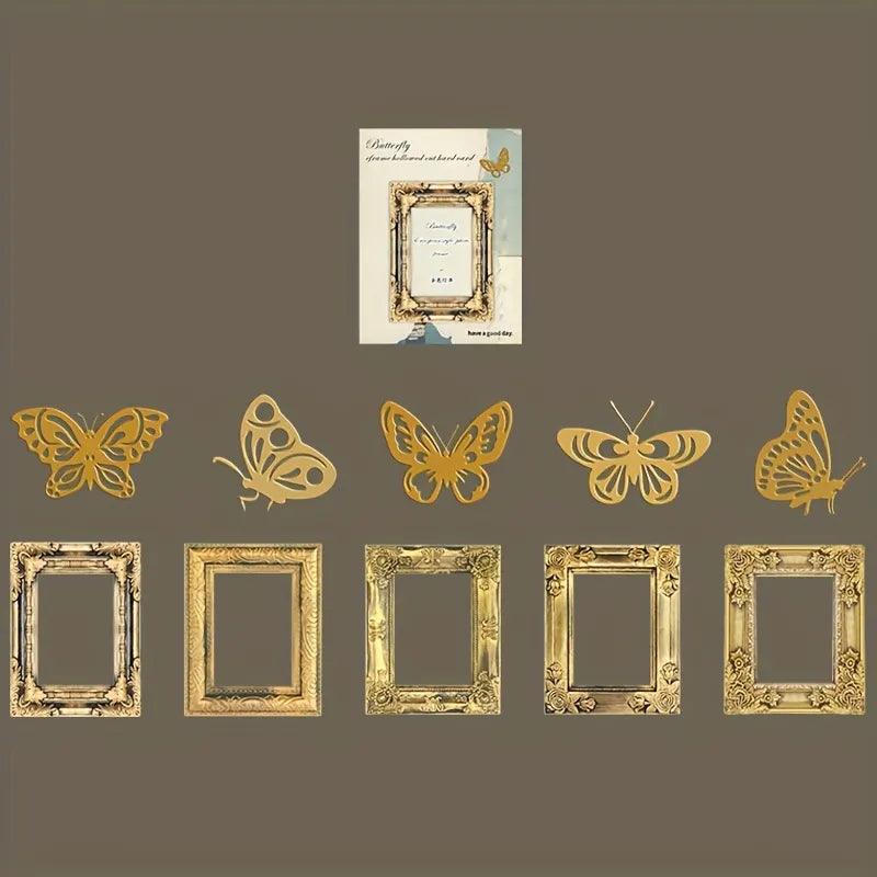 Retro butterfly photo frame papers - Journal Carnival