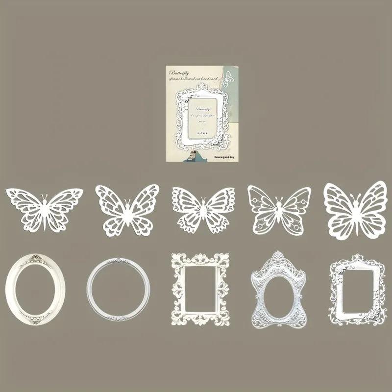 Retro butterfly photo frame papers