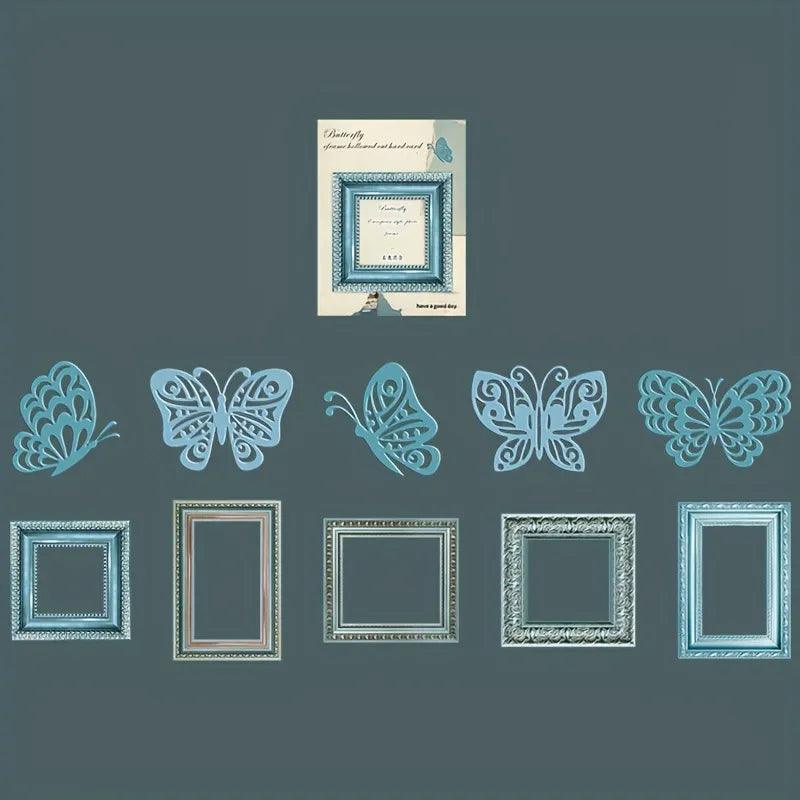 Retro butterfly photo frame papers - Journal Carnival