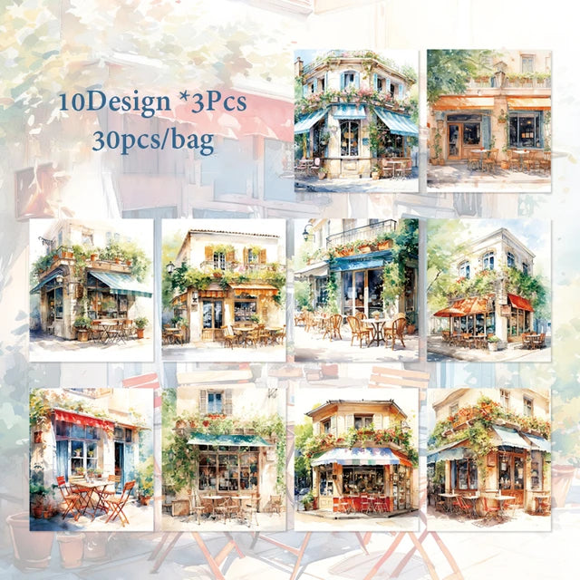 Colorful Street View series retro material paper - Journal Carnival