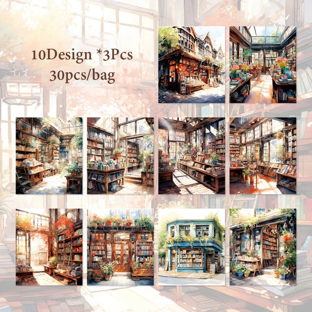 Colorful Street View series retro material paper - Journal Carnival