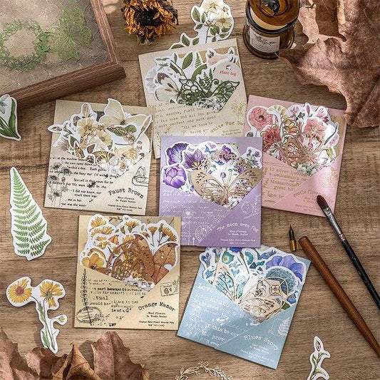 Vintage flower in wood series Die-Cut pack