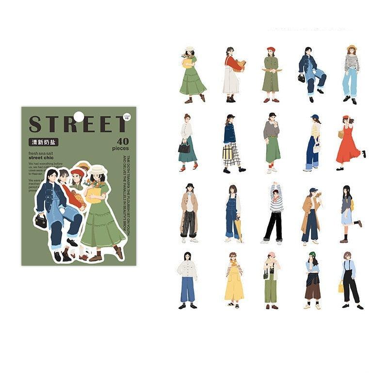 Korean Street Fashion Scrapbooking Stickers