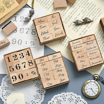 Schedule Weekly/Monthly/Daily Wooden Stamps - Journal Carnival