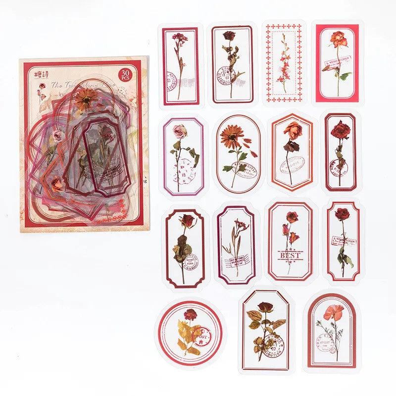 Flower in the Mist Series Pet frame stickers - Journal Carnival