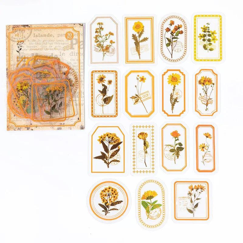 Flower in the Mist Series Pet frame stickers - Journal Carnival