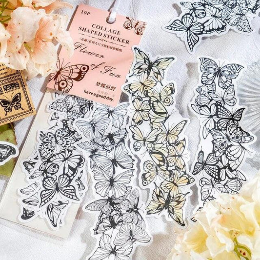 Vintage Die-Cut Floral Stickers