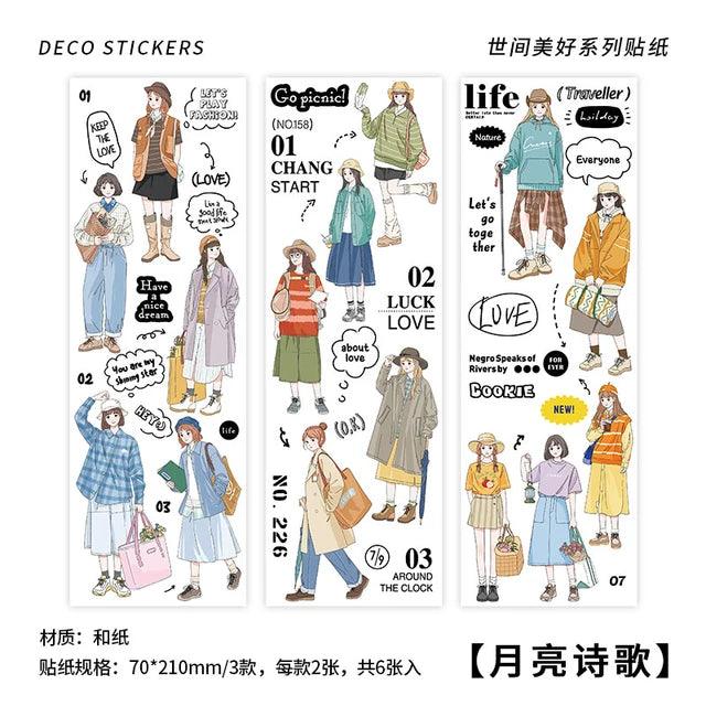 Fashion Girls Series Washi Stickers - Journal Carnival