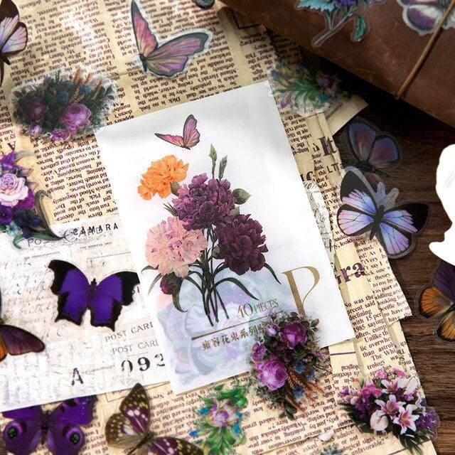 Pet aesthetic butterfly and floral Stickers