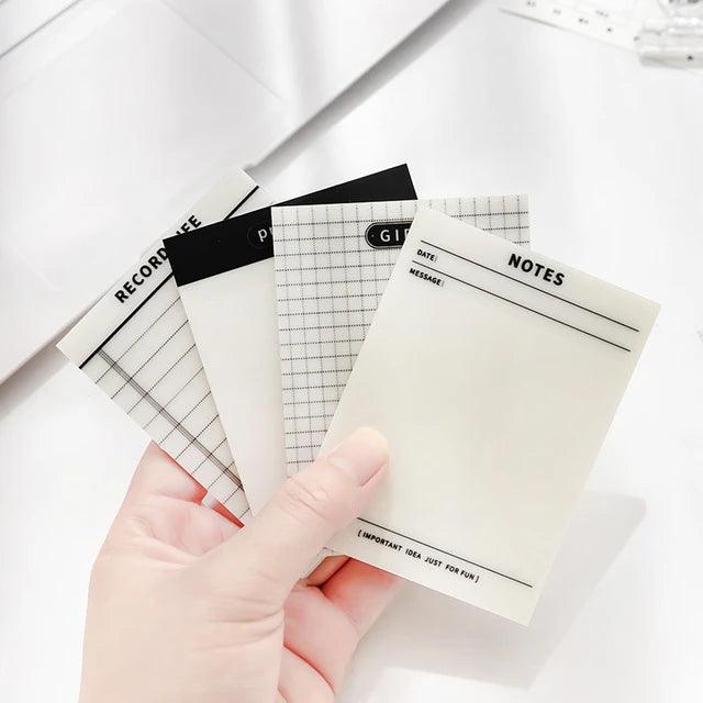 Transparent sticky notes - Journal Carnival