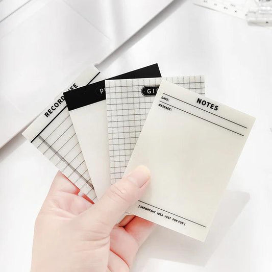 Transparent sticky notes