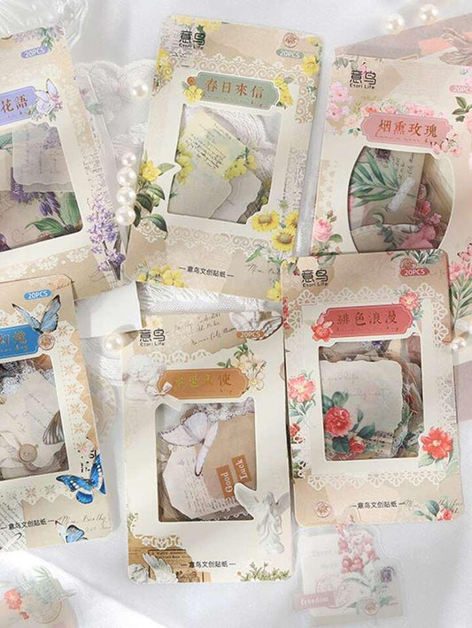 Vintage Butterfly Letter Stickers