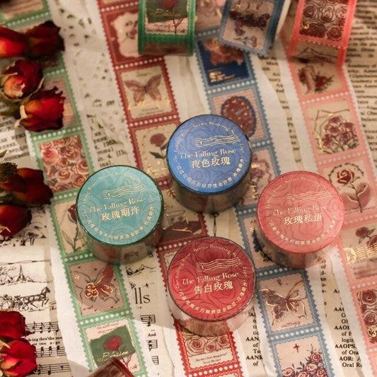 Rose Stamp bronzing Washi Tape