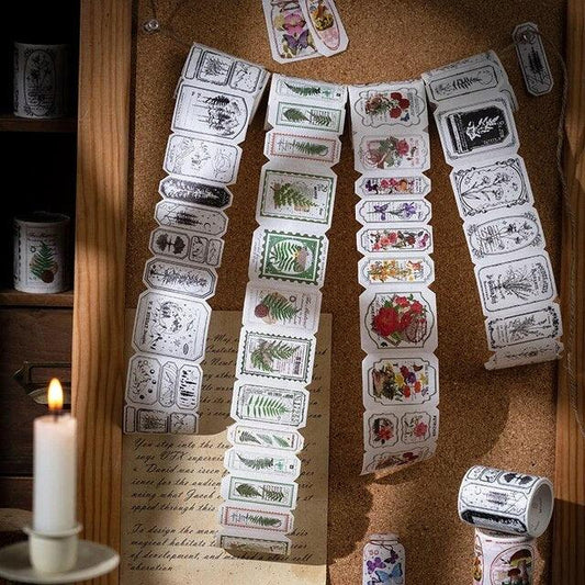 Vintage Nature Sticker Strips Set