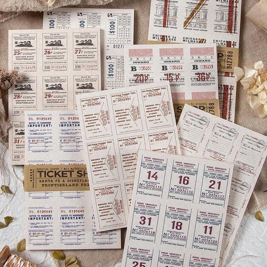 Old Tickets Series Vintage Material Paper Book