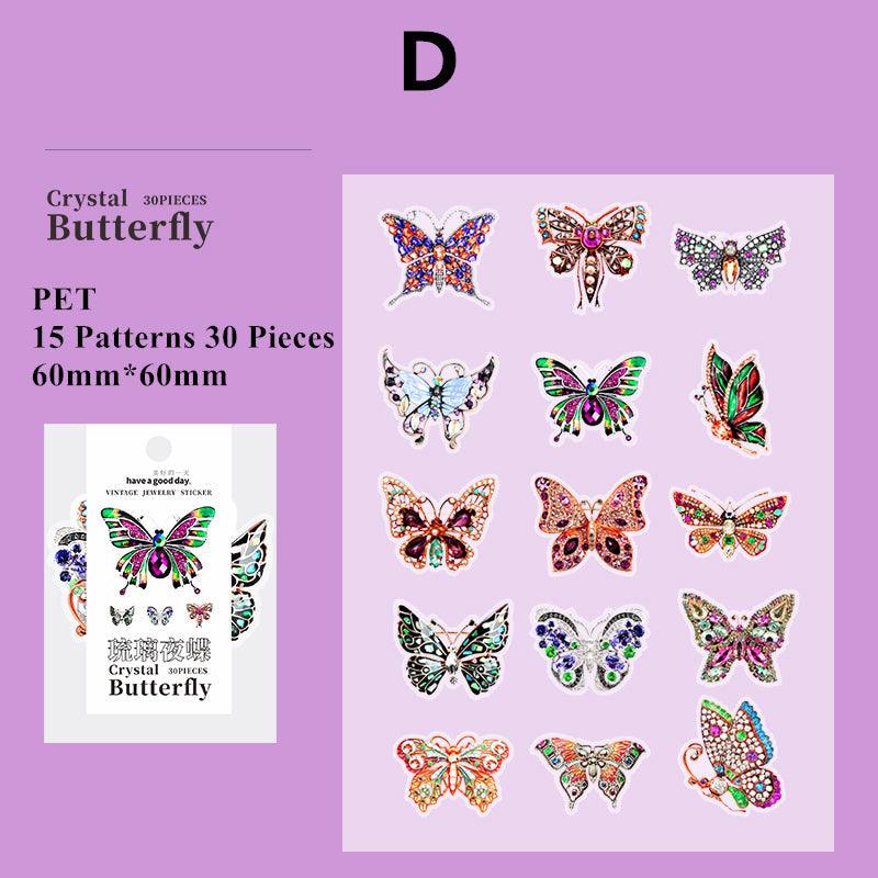 Crystal Butterfly Series Stickers - Journal Carnival