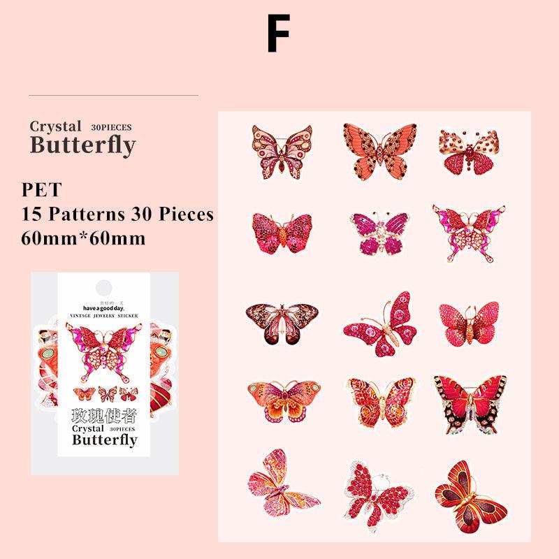 Crystal Butterfly Series Stickers - Journal Carnival