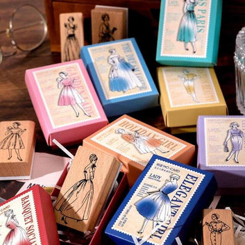 Vintage Lady Wooden Stamps