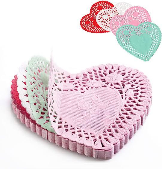 Heart Shape Paper Lace Doilies - Journal Carnival