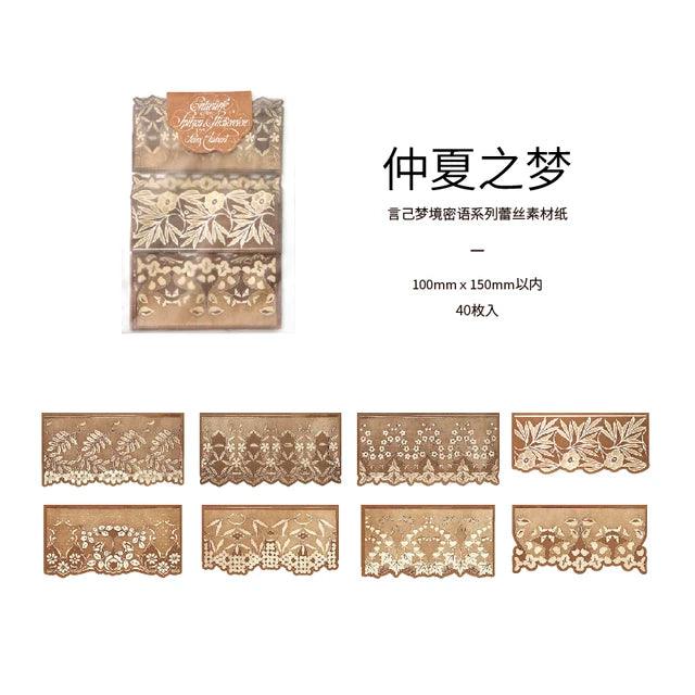 Lace pattern coffee stained papers - Journal Carnival