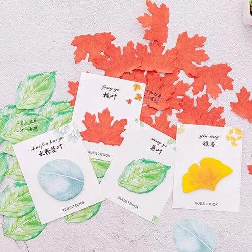 Kawaii Leaf Design Sticky Notes